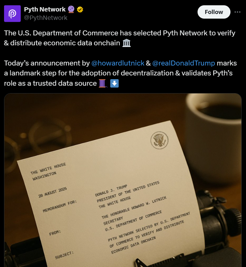 PYTH Surge May Follow US Department of Commerce Selection of Pyth Network to Publish Economic Data Onchain 2 0198f17b 21a5 7528 a4bb 4ec13c5062ec
