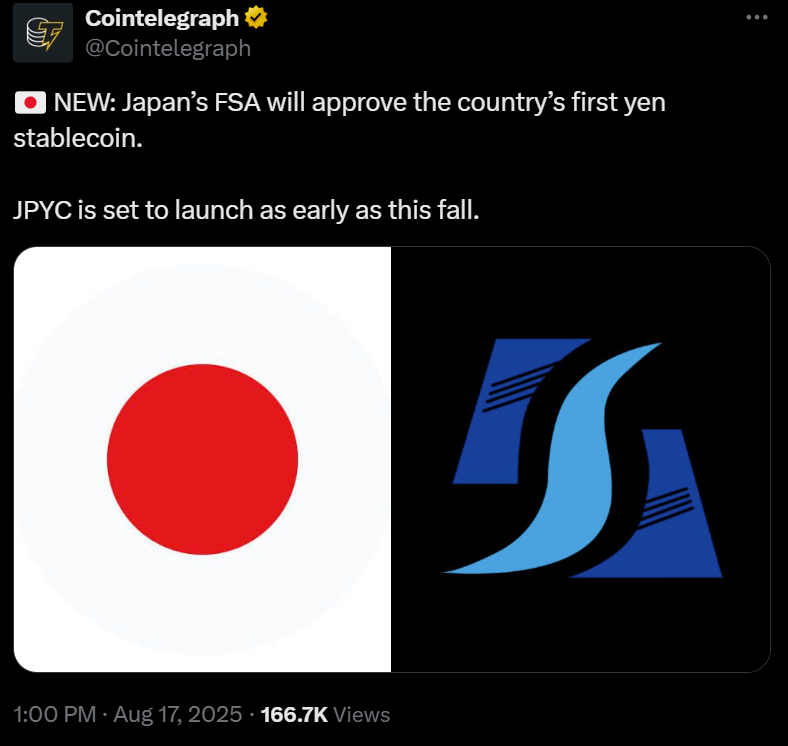Japan May Launch First Yen-Backed Stablecoin Amid Rising Institutional Bitcoin and Ether Activity 1 Yen stablecoin concept image