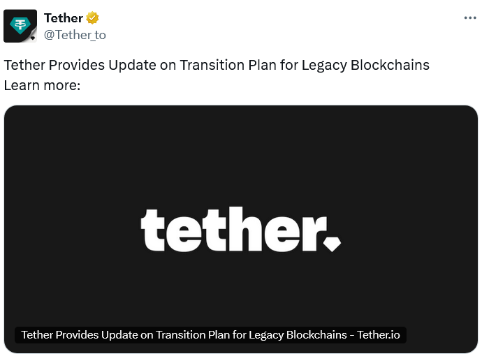 Tether May Keep USDT Transferable on Omni, EOS, Algorand, Kusama and Bitcoin Cash While Halting Issuance 1 0198f875 43a3 7d3d b0bb 4a8994dceef6