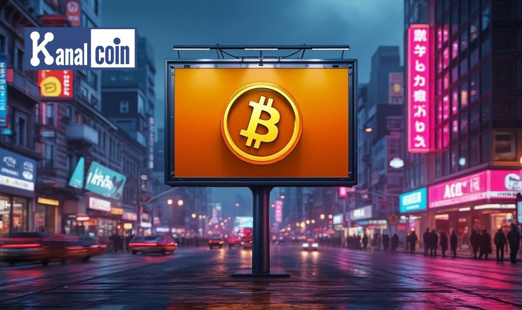 Bitcoin billboard cityscape