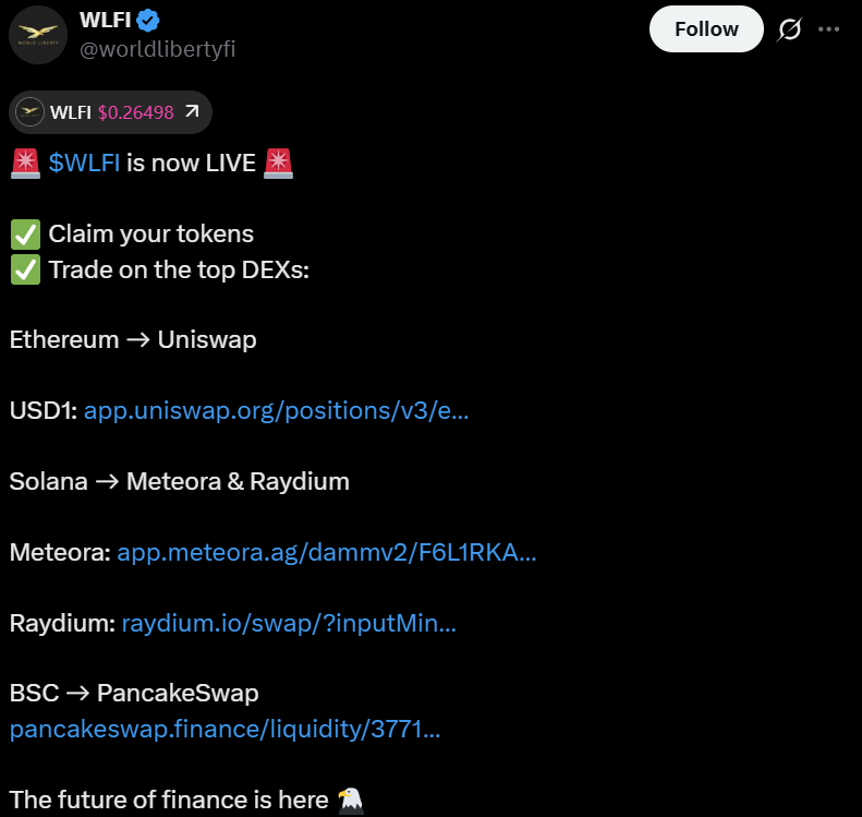 WLFI Begins Trading on Binance and Other Exchanges as Investors Warned to Verify Contracts Amid Clone Scam Risks 3 019905e2 48da 71bb 8bd2 65090891538d