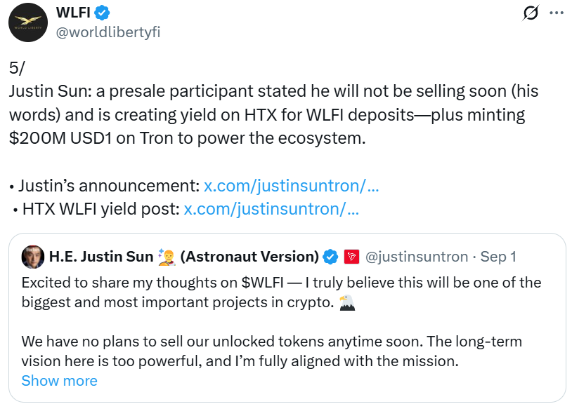 Justin Sun Seeks WLFI Token Unfreeze as Blacklisting Sparks Questions Over Possible Sell-Off 2 0199195a 5119 7705 8d69 4e3ca2d8e16a