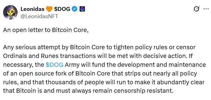 Bitcoin Ordinals Leader Says Community Could Fork Bitcoin Core if Ordinals and Runes Are Censored 1 Leonidas from The Ordinal Show