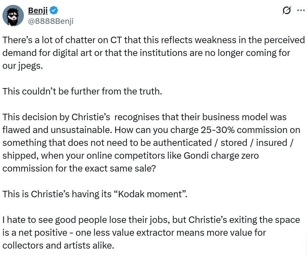 Christie’s May Close Digital Art Department, Shift NFT Sales Into Broader Art Category as Ether Strengthens 3 01992ce2 98cd 7b41 8ddc 6c680f13f39c
