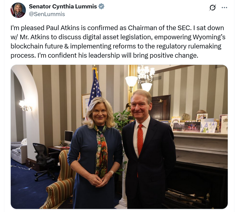 SEC’nin Yeni Başkanı, Kripto Şirketlerine Ani Yaptırımlar Yerine Ön Bildiriminde Bulunulabileceğini Öne Sürüyor 1 Portrait of Cynthia Lummis