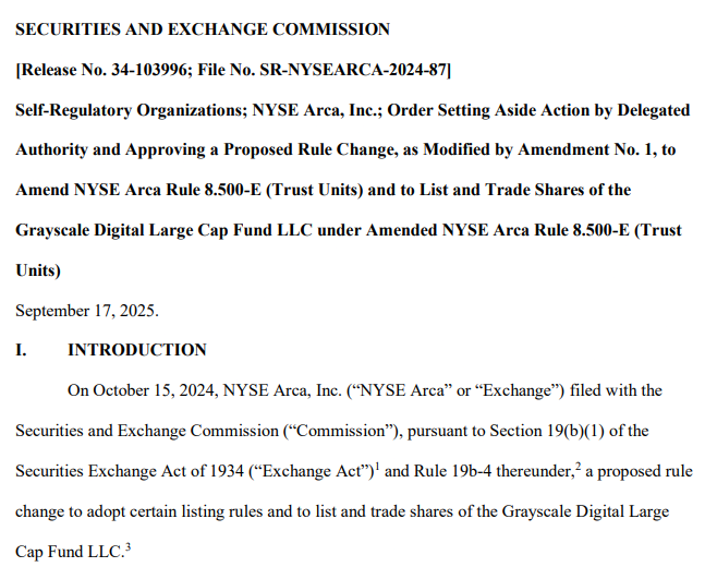 SEC filing image for Grayscale Digital Large Cap Fund