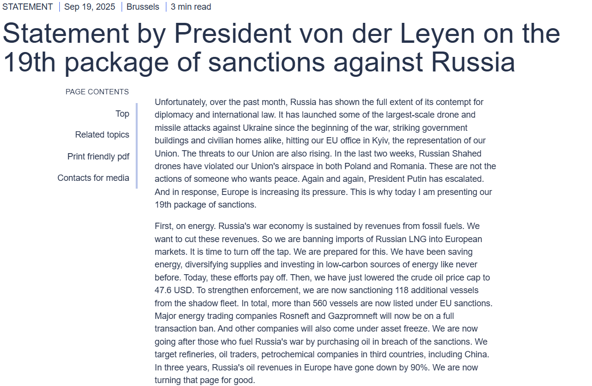 EU May Include Crypto Platforms in Russia Sanctions, Potentially Affecting Bitcoin Transactions 1 EU statement on 19th sanctions package