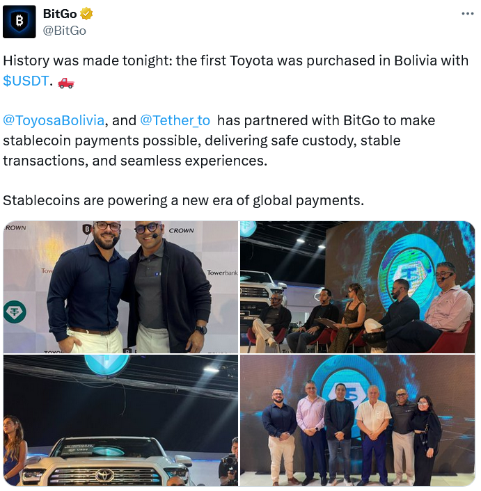 Tether (USDT) Bolivya’da Toyota, Yamaha ve BYD’de Kabul Ediliyor; Dolar Kıtlığı Ortamında Stablecoin Kullanımını Artırabilir 2 01996eea 8fd5 79e3 8c54 ec6d9101150e