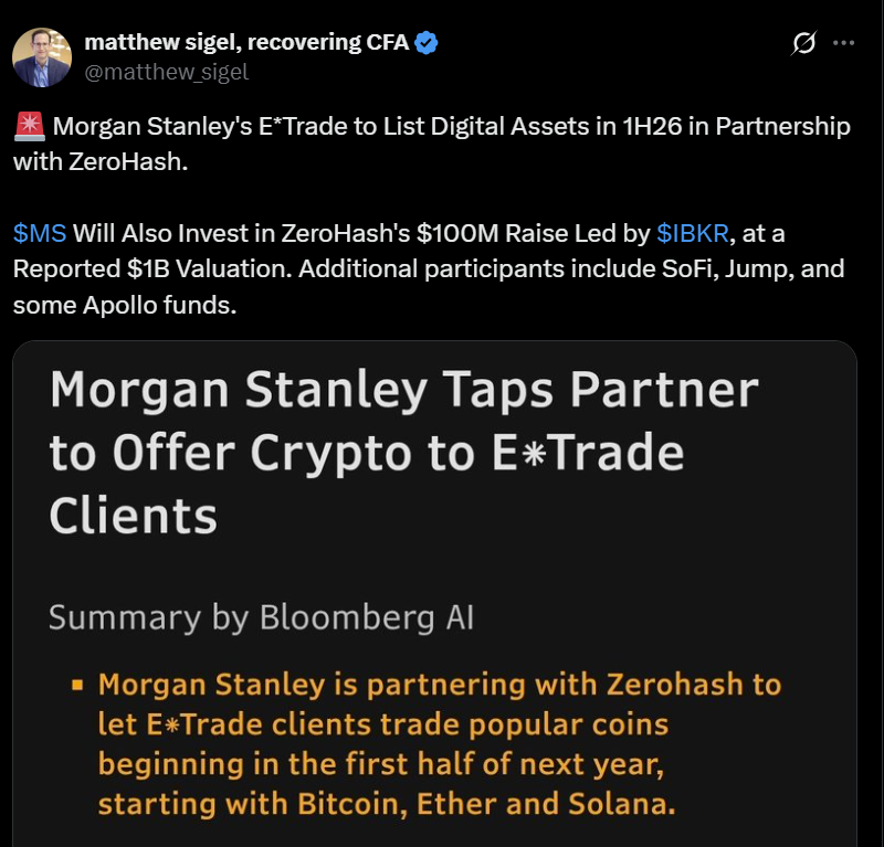 E*Trade trading screens and crypto icons