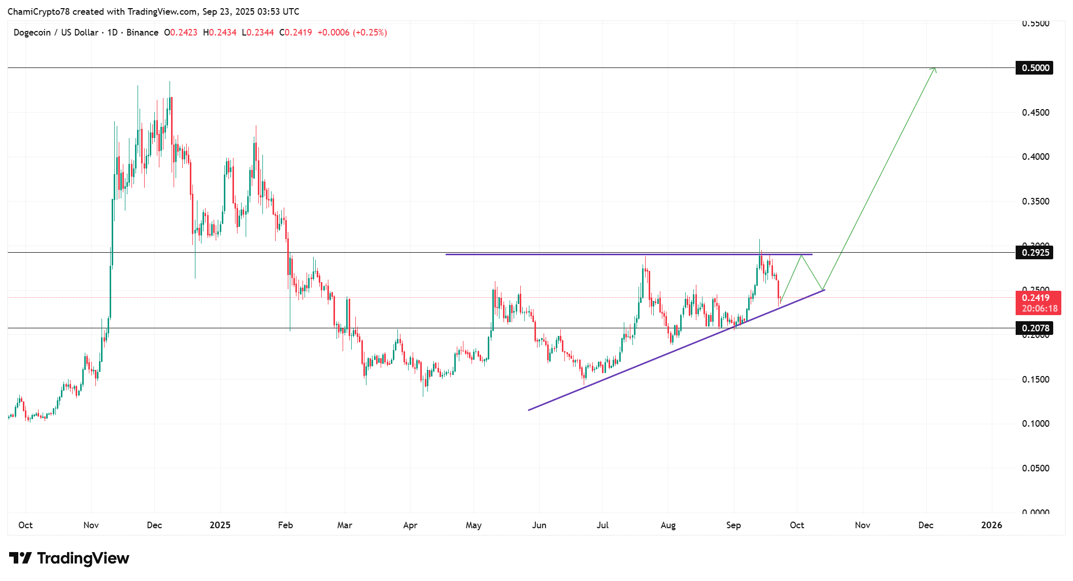 DOGE price action 