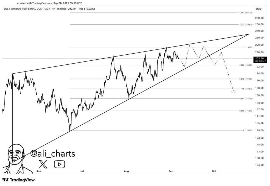 Solana Testing $192–$216 Range Amid Rising Wedge and Symmetrical Triangle Signals 1 G0JJDbnXwAAXU8D 1