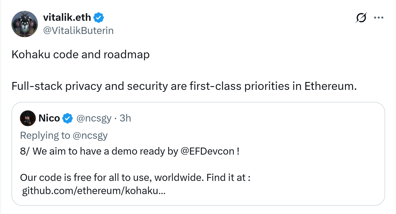 Ethereum'nun Kohaku'su Modüler SDK, Sıfır Bilgi Kurtarma ve Merkeziyetsiz İşlem Yönetimi İle Cüzdan Gizliliğini ve Güvenliğini Güçlendirebilir 1 0199c8e5 5b0e 7715 96b4 3f7068ea6fdc