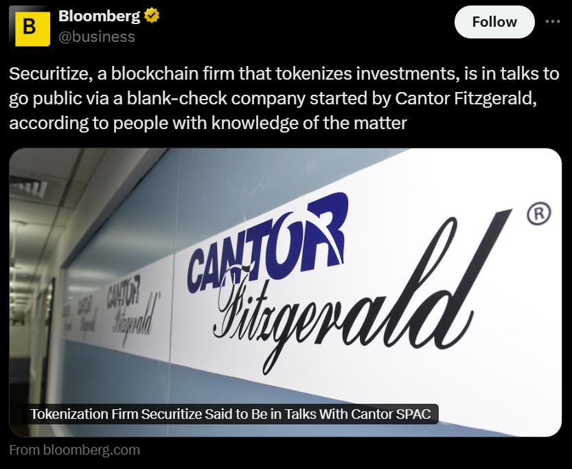 Securitize in Talks for Possible SPAC With Cantor Fitzgerald, May Signal Rising USDC-Linked On-Chain Finance Demand 1 0199cf05 98bb 7dff a1a5 660df86c3c4a