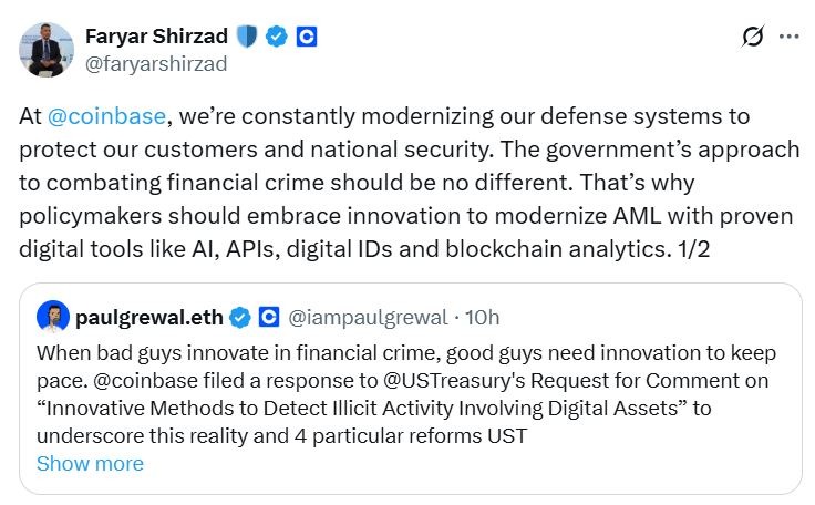 Coinbase Urges US Treasury to Leverage AI and Blockchain Against Crypto Financial Crime 1 019a04ea 0ca3 7d82 8af9 72a772c8b6b7