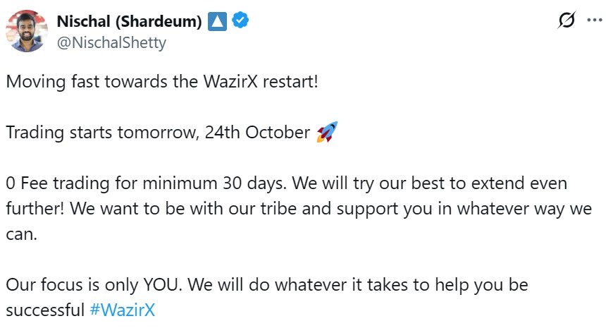 WazirX Plans Phased Relaunch with USDT Trading Pairs and 30-Day Zero Fees 1 019a1081 a285 78bc 85a6 f8f6a0c2c6d0