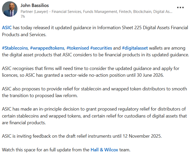 ASIC が暗号資産ガイダンスを更新:オーストラリアでビットコインは金融商品ライセンスから免除される可能性が高い 1 オーストラリア、ASIC