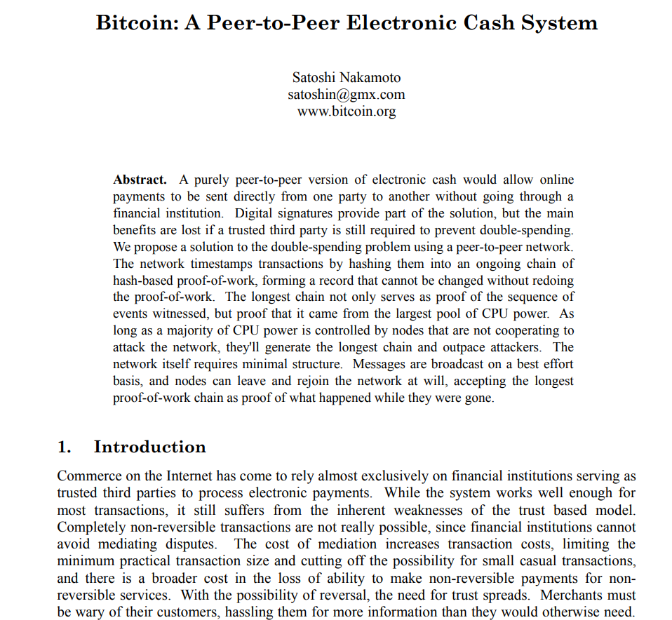 Bitcoin white paper