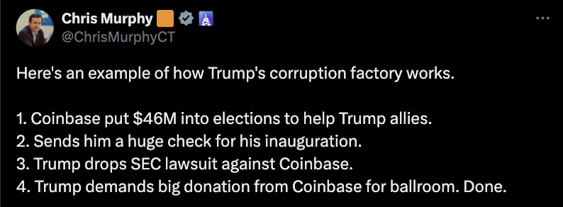 Coinbase Addresses Senator's Allegations Over Potential Trump Ties 1 Coinbase, Cryptocurrency Exchange, White House, Donald Trump