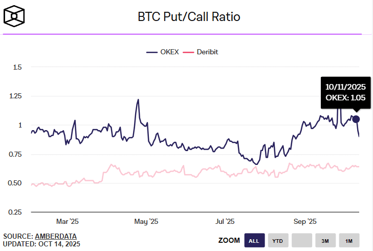Bitcoin Pullback Could Prolong Volatility, Indicators Suggest Hedging Near $100k–$117k 4 OKEX Put Call Ratio