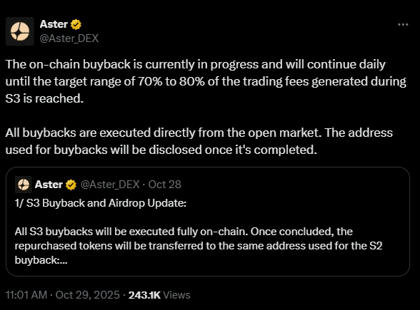 Aster Buyback Sparks Recovery Hopes for ASTER Amid Neutral Market Signals 1 Aster