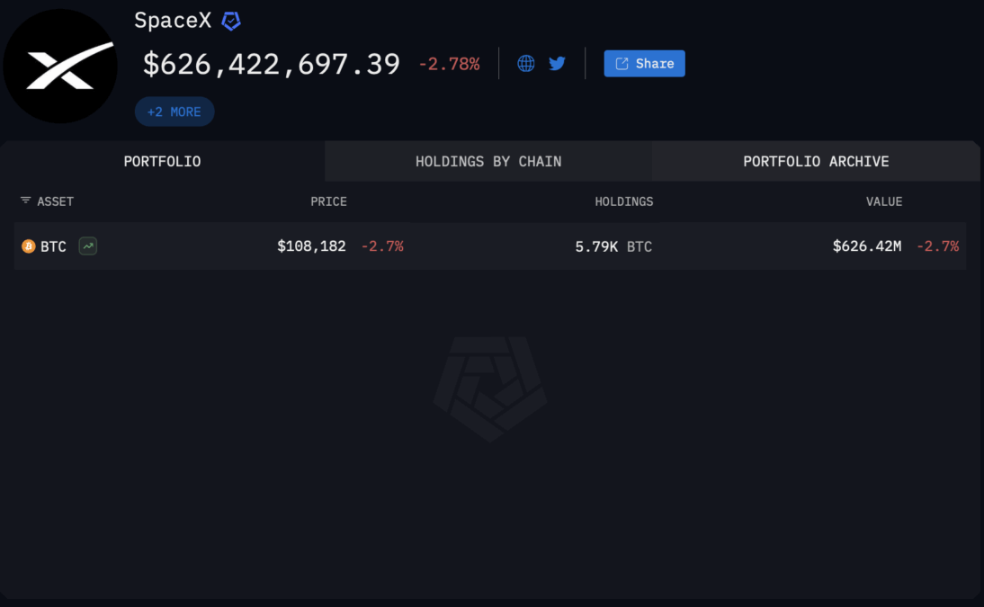 Spacex Portfolio Balance