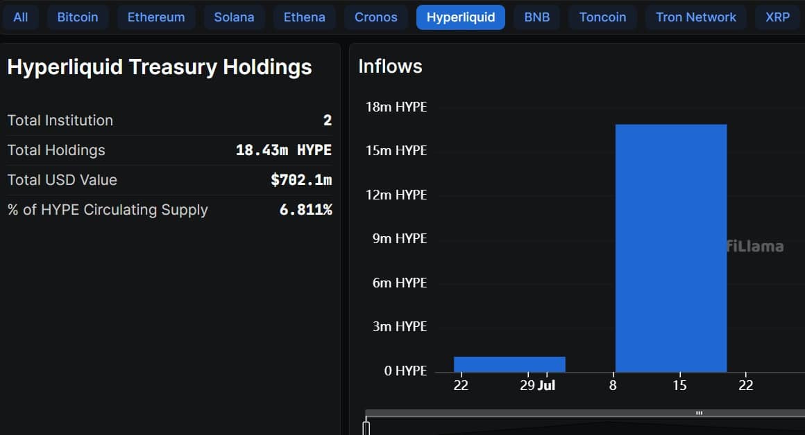 Hyperliquid's $1B SEC Filing Boosts HYPE Price: Potential for Token Buybacks and Recovery 2 Hype treasuries