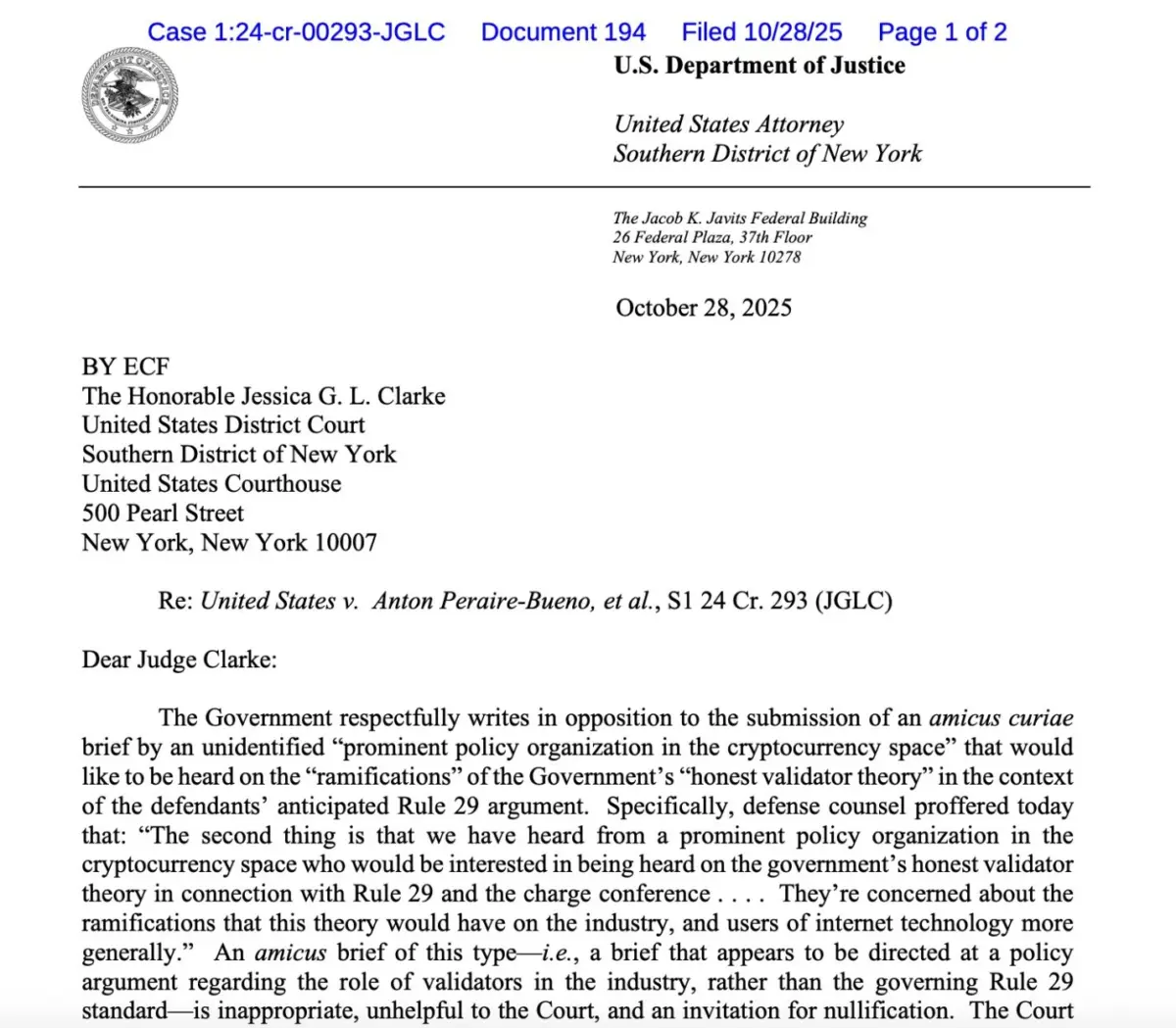 US Prosecutors Oppose Crypto Policy Brief in Ethereum MEV Bot Fraud Trial 1 US prosecutors push back against crypto policy arguments in a $25M MEV bot trial.