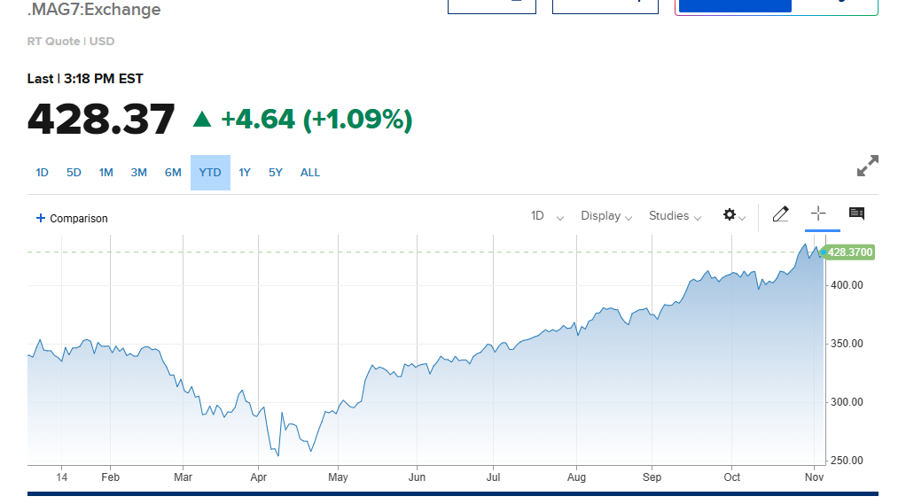 Magnificent 7 tech stocks outperform crypto in November