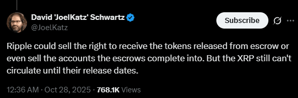 Ripple May Monetize XRP Escrow as Price Falls Amid Investor Doubts 1 Ripple CTO