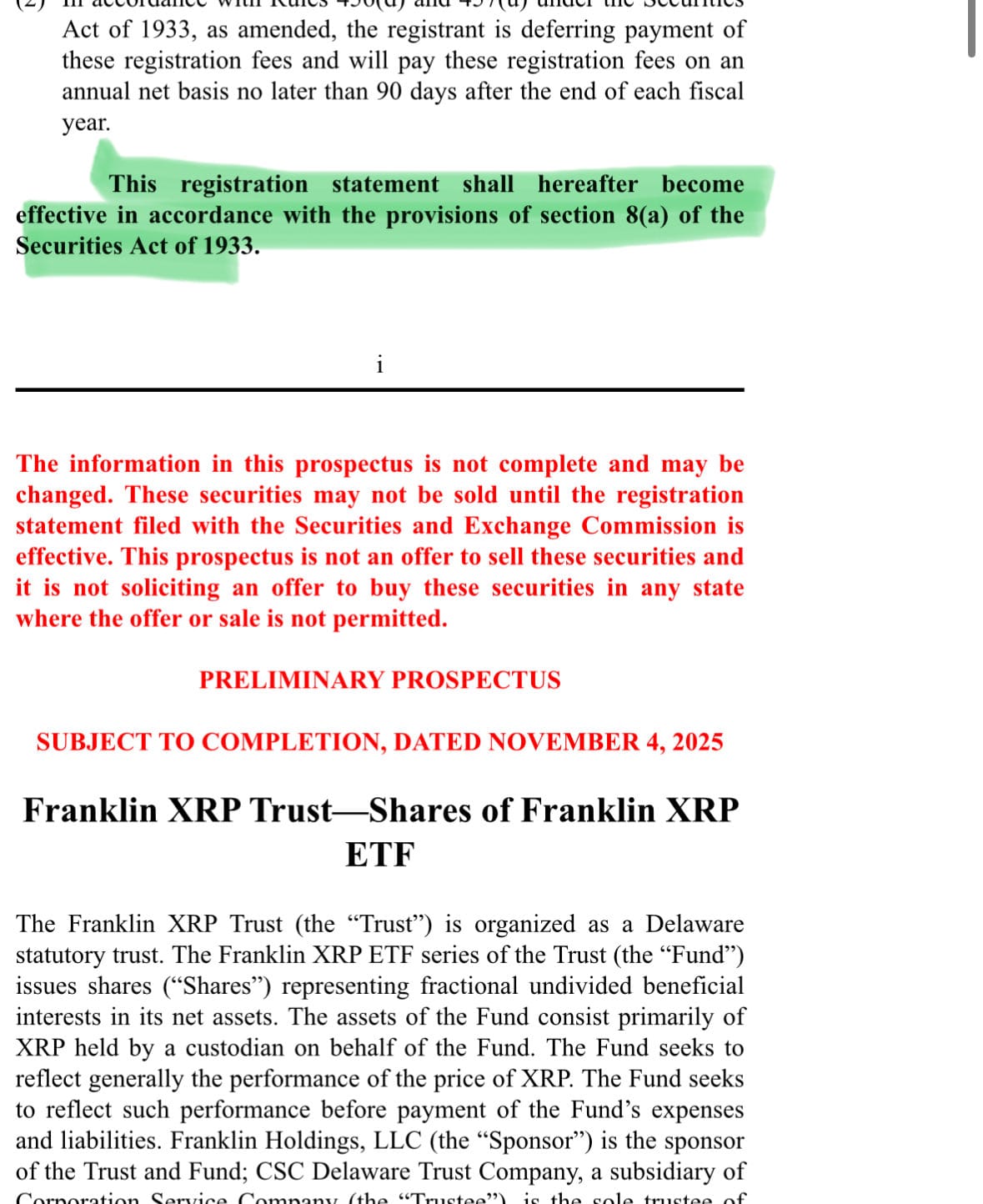 XRP ETF Filings Updated to Allow Potential Launch Amid Shutdown, Market Stays Cautious 1 XRP ETF